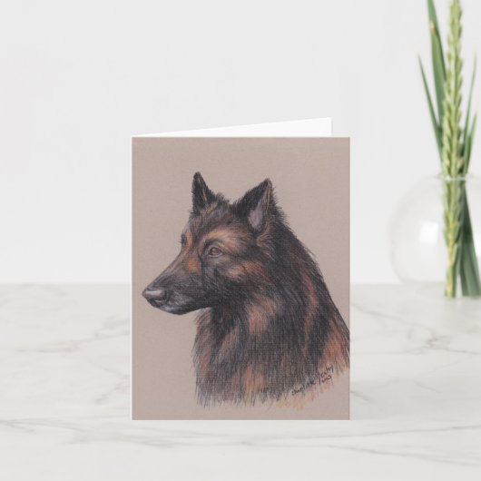 Belgien Tervuren Dog Art Note Card mit Umschlag Karte (Vorderseite)