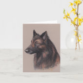Belgien Tervuren Dog Art Note Card mit Umschlag Karte (Gelbe Blume)