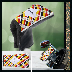 Belgien und belgische Flagge mit Ihrem Namen Golf Headcover
