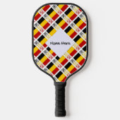 Belgien und belgische Flagge mit Ihrem Namen Pickleball Schläger (Vorderseite)