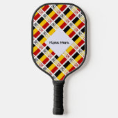 Belgien und belgische Flagge mit Ihrem Namen Pickleball Schläger (Rückseite)