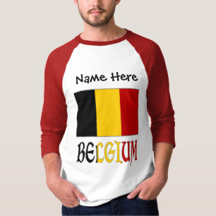 Belgien und belgische Flagge personalisiert T-Shirt