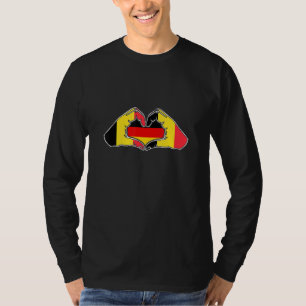 Belgien und Deutschland Herz Hand Freundschaft T-Shirt