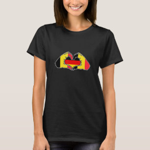 Belgien und Deutschland Herz Hand Freundschaft T-Shirt