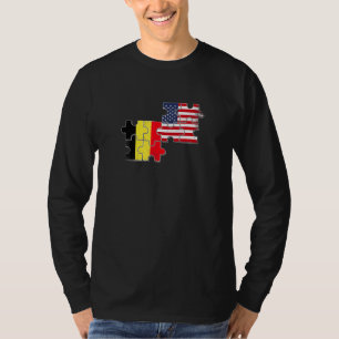Belgien USA Belgisch Amerikanische Flagge T-Shirt