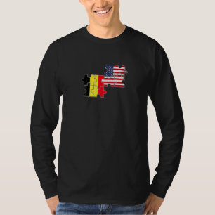 Belgien USA Belgisch Amerikanische Flagge T-Shirt