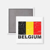Belgien Vintage Flagge Magnet (Vorderseite/Rückseite)
