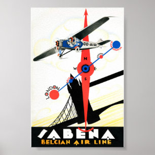 Belgien Vintage-Reiseposter Restauriert Poster