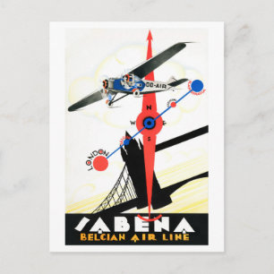 Belgien Vintage-Reiseposter Restauriert Postkarte