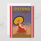 Belgien Vintage Travel Poster Postkarte (Vorne/Hinten)