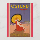 Belgien Vintage Travel Poster Postkarte (Vorderseite)