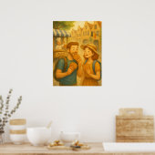 Belgien Waffle Adventure - Gemütliches Reiseplakat Poster (Küche)