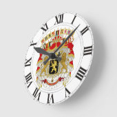 Belgien-Wappen Runde Wanduhr (Winkel)
