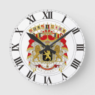 Belgien-Wappen Runde Wanduhr