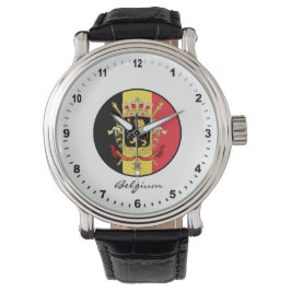 Belgien Watch & belgische Flagge / Brüssel Armbanduhr