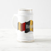Belgien Waving Flag Bierglas (Vorderseite Links)