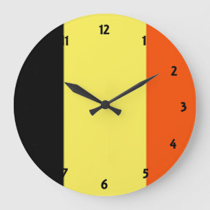 BelgienFlagge Große Wanduhr