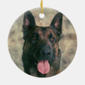 Belgier Malinois - belgischer Schäfer - Maligator Keramik Ornament (Hinten)