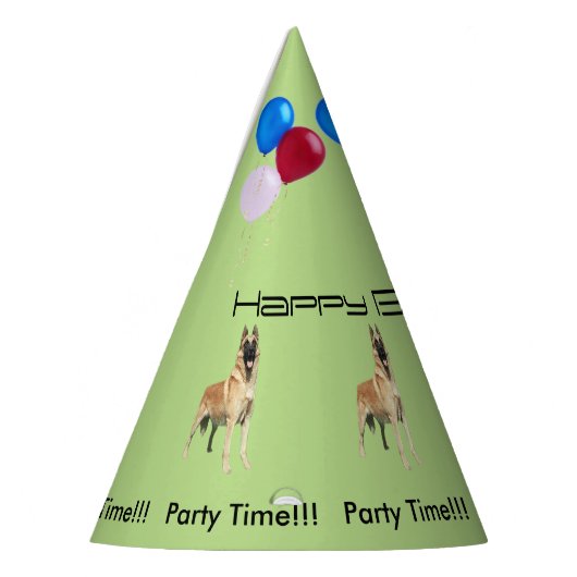 Belgier Malinois Geburtstag Partyhütchen (Links)