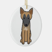 Belgier Malinois HundeCartoon Keramik Ornament (Rechts)