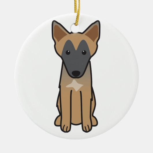 Belgier Malinois HundeCartoon Keramik Ornament (Vorne)