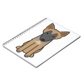 Belgier Malinois HundeCartoon Notizblock (Linke Seite)