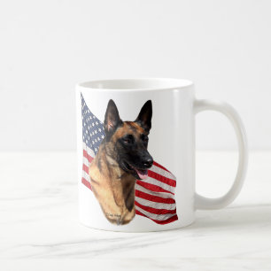 Belgier Malinois Kopf mit der Flaggen-Tasse Kaffeetasse