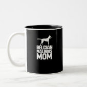 Belgier Malinois Mama-Weiß-Text Zweifarbige Tasse (Links)