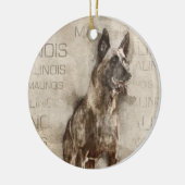 Belgier Malinois - Mechelaar - Maligator Keramik Ornament (Links)
