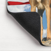 Belgier Malinois mit Flagge mousepad (Ecke)