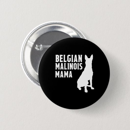 Belgier Malinois Mutter Silhouette Button (Vorne & Hinten)