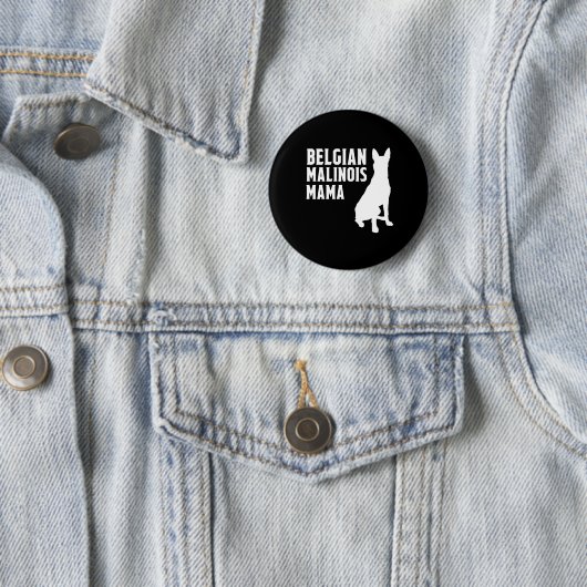Belgier Malinois Mutter Silhouette Button (Beispiel)