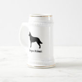 Belgier Malinois Silhouette Bierglas (Vorderseite Links)