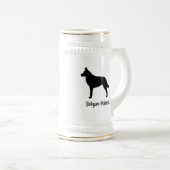 Belgier Malinois Silhouette Bierglas (VorderseiteRechts)
