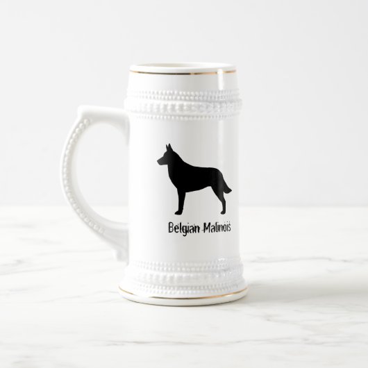 Belgier Malinois Silhouette Bierglas (Links)