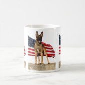 Belgier Malinois und Flaggen-Tasse Kaffeetasse (Mittel)