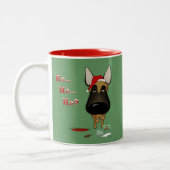 Belgier Malinois Weihnachten - Ho Ho Ho??? Zweifarbige Tasse (Links)
