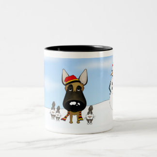 Belgier Malinois Winter-Schnee Zweifarbige Tasse