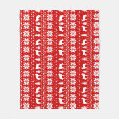 Belgier Tervuren Silhouette-Weihnachtsmuster-Rot Fleecedecke (Vorderseite)