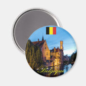 Belgique Medieval Brügge - Pro Foto Magnet (Vorderseite/Rückseite)
