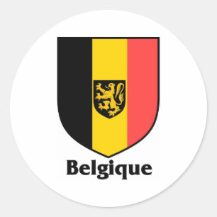 Belgique-Wappen-/Belgien-Flagge Runder Aufkleber