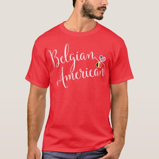Belgisch American Entwinted Hearts Tee Shirt (Vorderseite)
