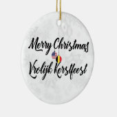 Belgisch-amerikanische Bilingual Holiday Dekoratio Keramikornament (Rechts)