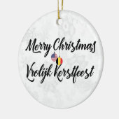 Belgisch-amerikanische Bilingual Holiday Dekoratio Keramikornament (Links)
