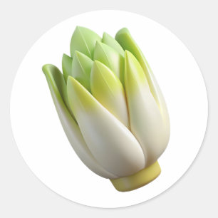Belgisch Endive Plastic 3D - Glossy Round Label Runder Aufkleber
