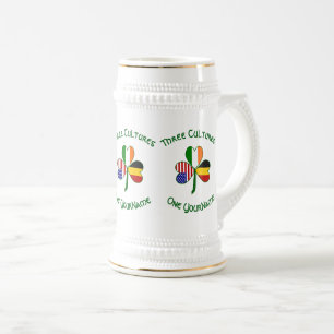 Belgisch Irisch Amerikanische Kleeblattflagge Pers Bierglas