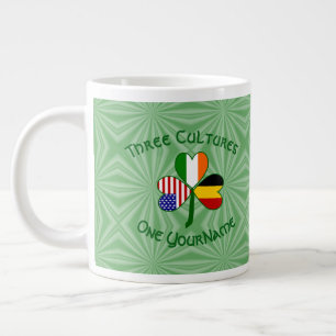 Belgisch Irisch Amerikanische Kleeblattflagge Pers Jumbo-Tasse