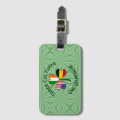 Belgisch Irish American Flags Kleeblatt Ihr Name Gepäckanhänger (Vorderseite Vertikal)