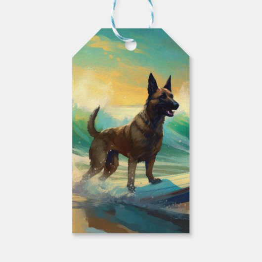 Belgisch Malinoi Beach Surfmalerei Geschenkanhänger (Rückseite)