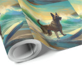 Belgisch Malinoi Beach Surfmalerei Geschenkpapier (Rolleneckpunkt)